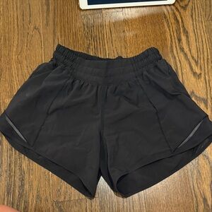 Black Low Rise Lululemon Hotty Hot Shorts